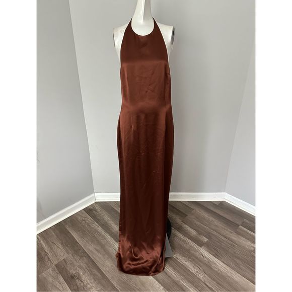 Staud Janet Open-Back Satin Maxi Dress - Picture 4 of 11